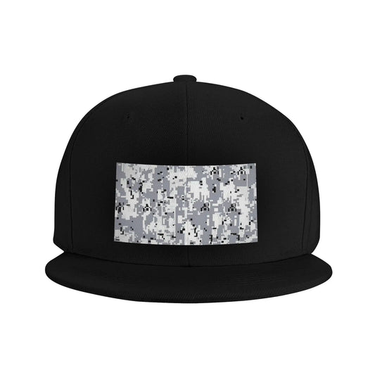 Black White Camouflage Snapback Cap