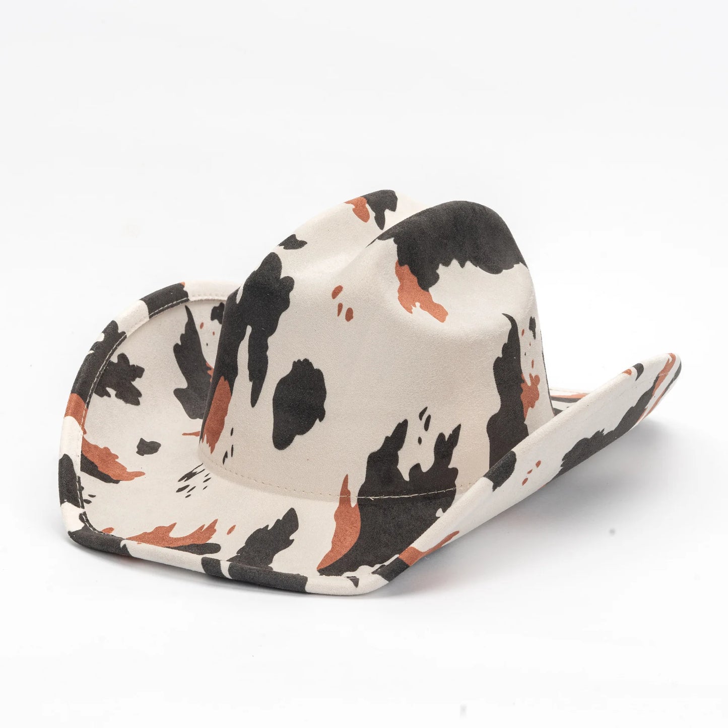 Cow Print Faux Suede Western Cowboy Hat