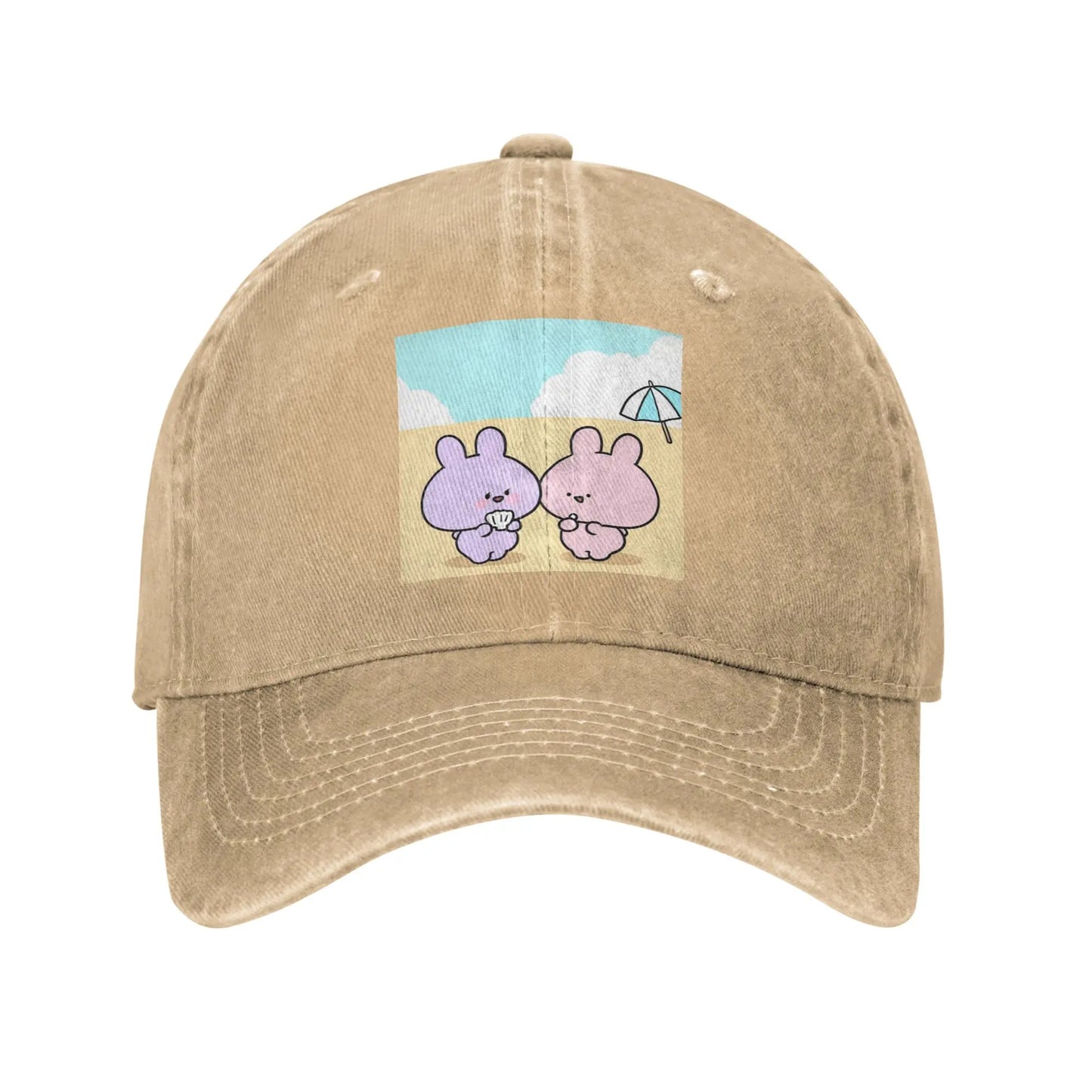 Asamimichaan Washed Denim Adjustable Baseball Cap