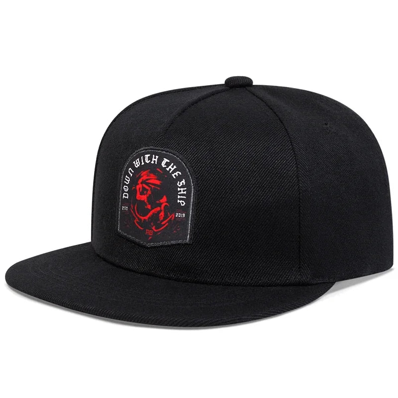 Unisex Skeleton Head Ship Anchor Embroidery Hip-hop Hats