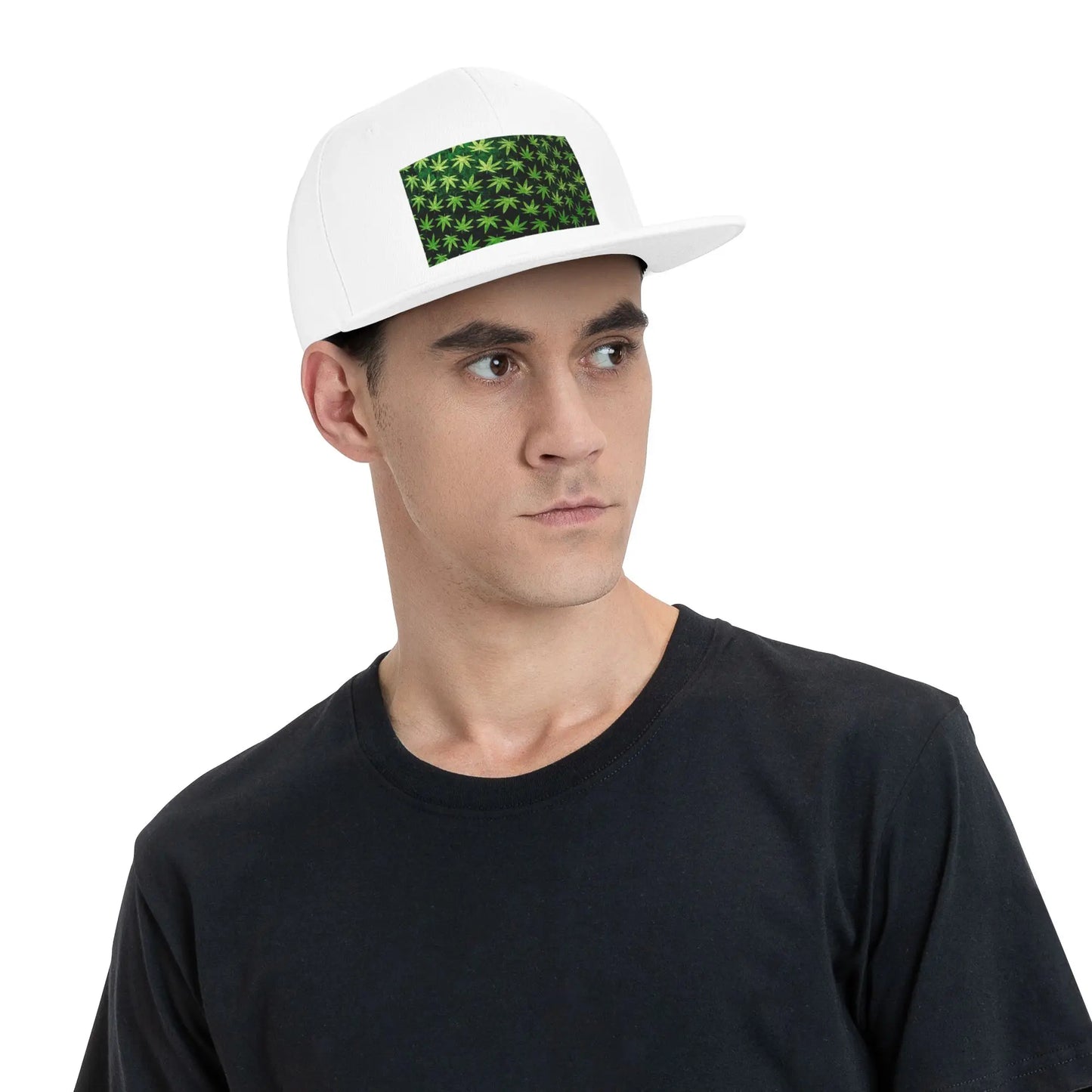 Cannabis Leaf Graphic Pattern Snapback Cap