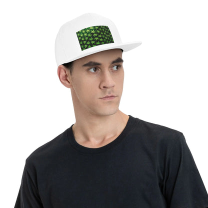 Cannabis Leaf Graphic Pattern Snapback Cap