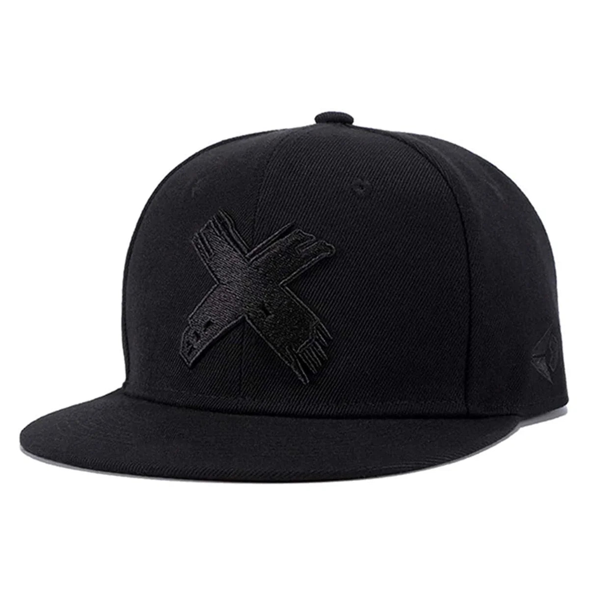 X Letter Embroidery Adjustable Snapback Cap