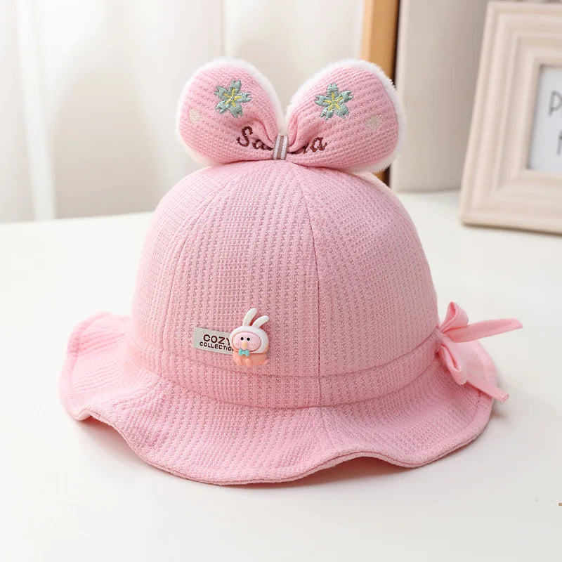Princess Ruffle Bow Rabbit Baby Bucket Hat