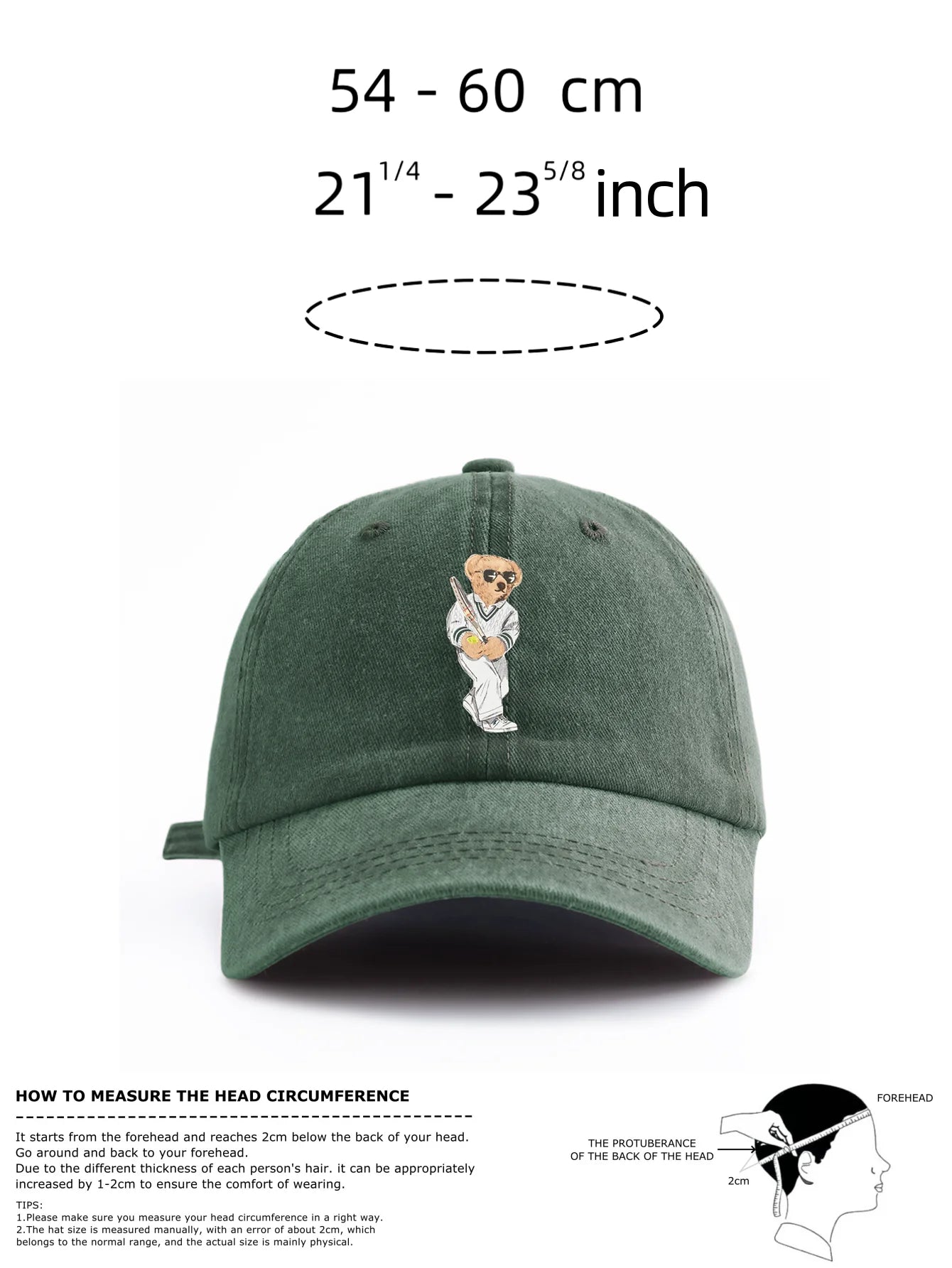 Minimalist Bear Print Retro Baseball Cap