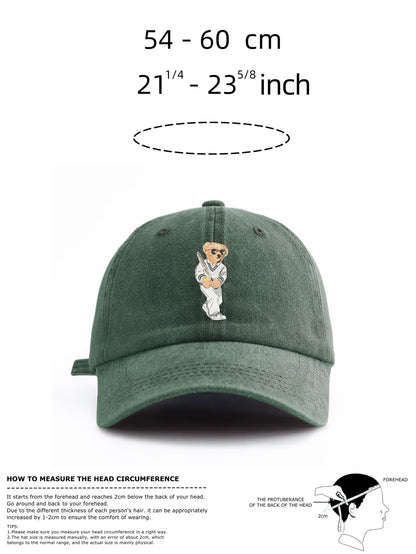 Minimalist Bear Print Retro Baseball Cap