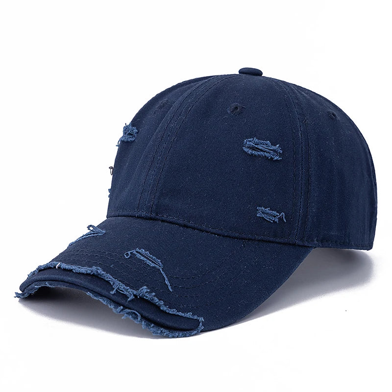 Washed Cotton Retro Distressed Baseball Cap