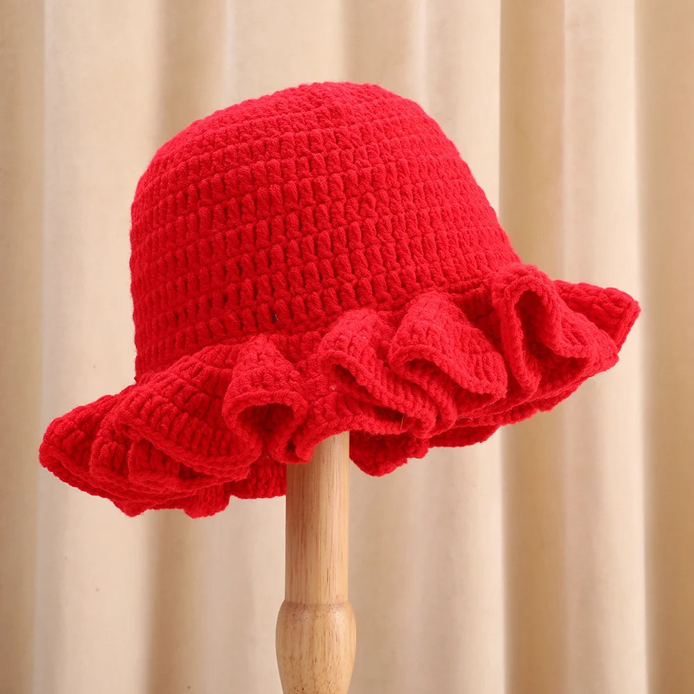Handmade Crocheted Ruffled Bamboo Fisherman Bucket Hat