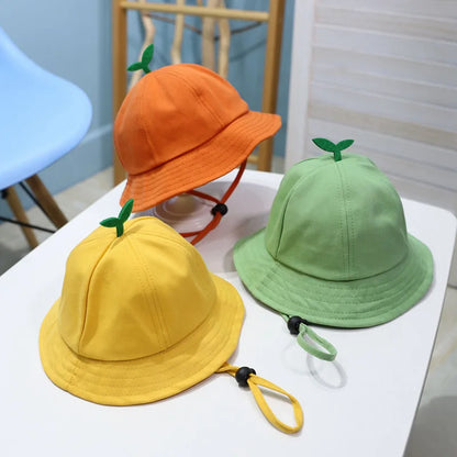 Kids Yellow Baby UV Sun Bucket Hat