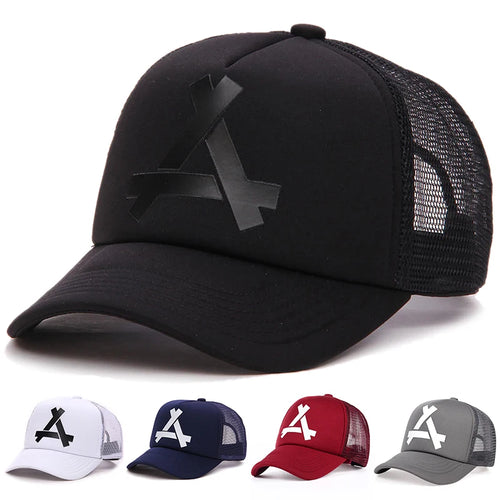 Unisex A- Letter Printing Baseball Net Caps Hip Hop Cap