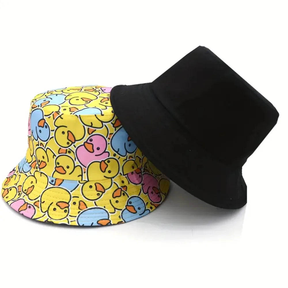 Yellow Duck Reversible Cartoon Bucket Hat
