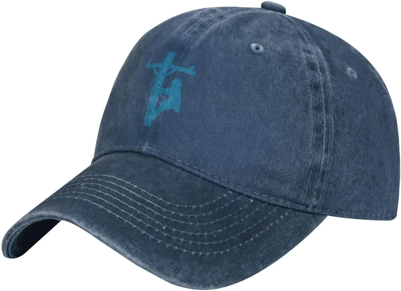 Lineman Climbing Utility Pole Distressed Baseball Cap