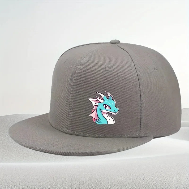 Blue Pink Dragon Head Cartoon Outdoor Snapback Cap