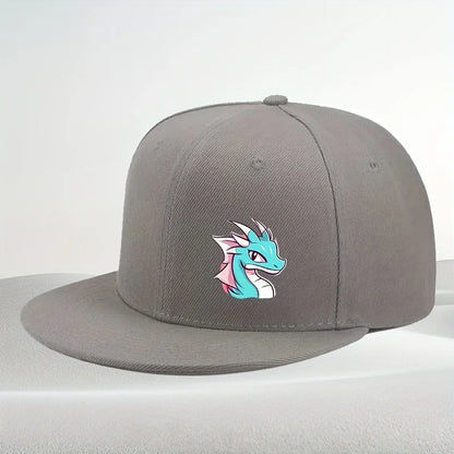 Blue Pink Dragon Head Cartoon Outdoor Snapback Cap