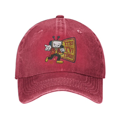 Deltarune Tenna TV Time Distressed Adjustable Baseball Cap