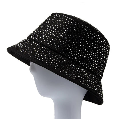 Y2K Rhinestone Cotton Bucket Hat