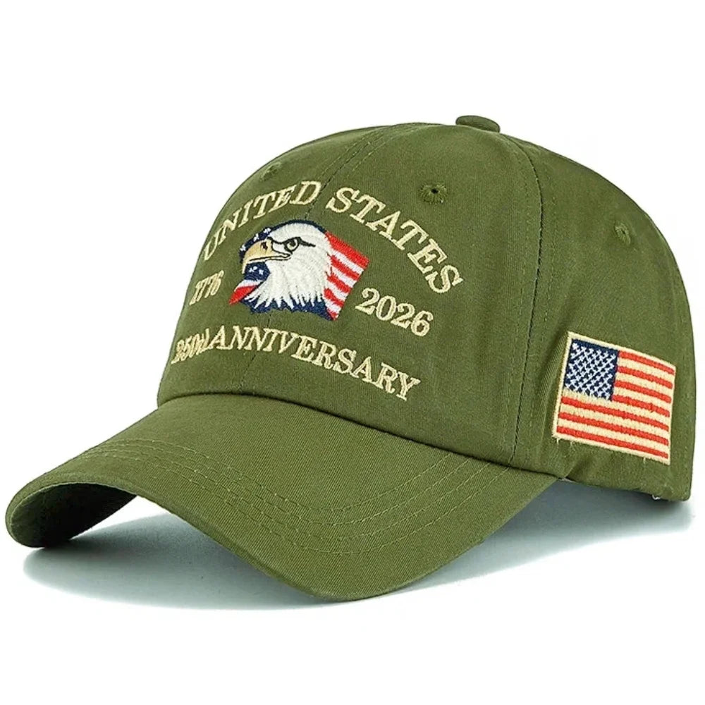 American 250th Anniversary Eagle Embroidered Baseball Cap