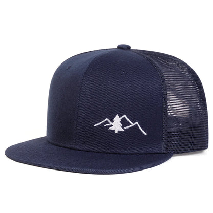 Unisex Mountain Tree Embroidery Hip-hop Net Hats