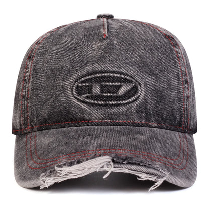 Unisex Stamped D Letter Denim Hole Baseball Caps