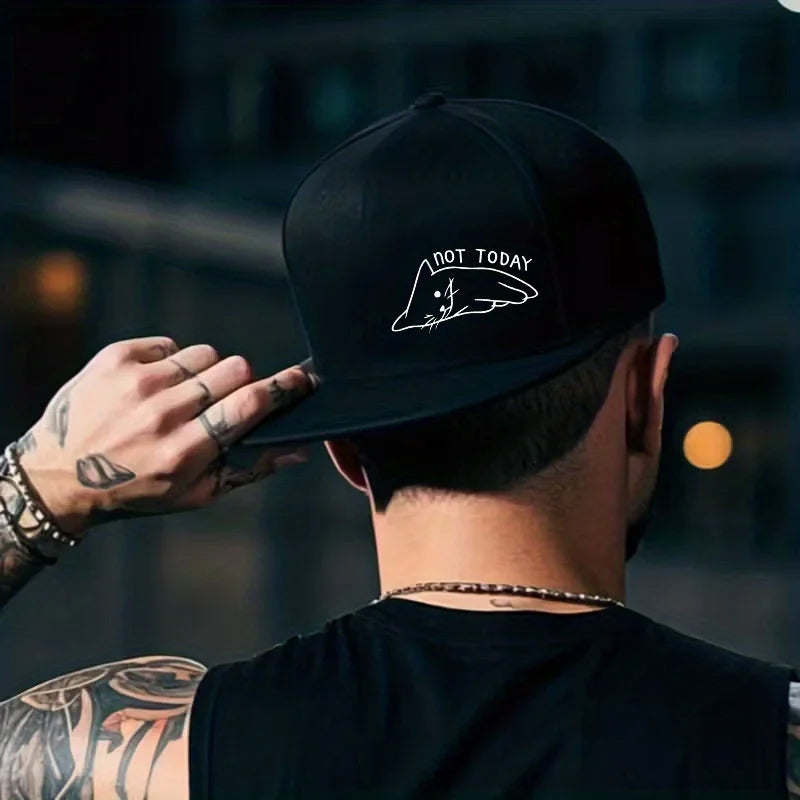 Not Today Lazy Cat Graphic Snapback Cap