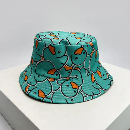 New Unisex Print Yellow Duck Bucket Hats