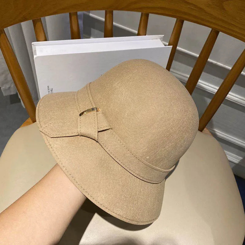 Japanese Minimal Felt Winter Fisherman Bucket Hat