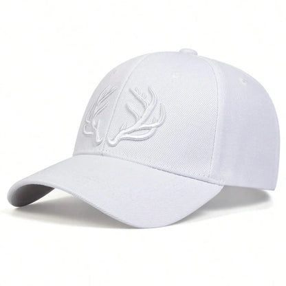 Unisex Antler Embroidery Baseball Caps