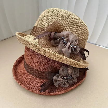Women’s Round Top Curled Edge Sun Hat