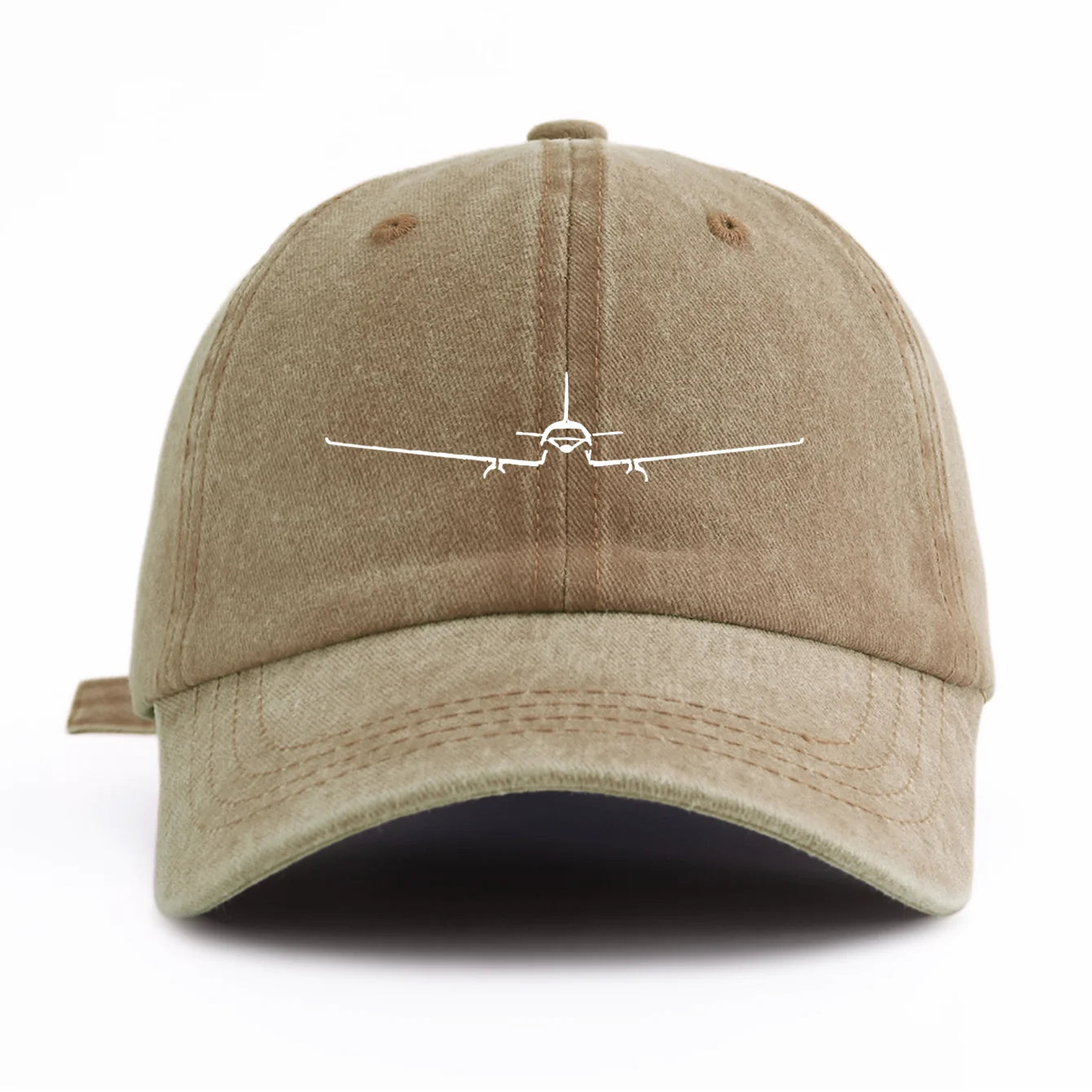 Airplane Print Washed Retro Adjustable Baseball Cap