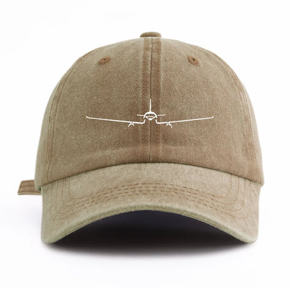 Airplane Print Washed Retro Adjustable Baseball Cap