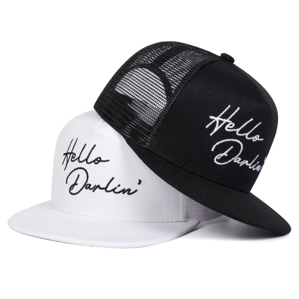 Unisex Hello Darlin Letter Embroidery Hip-hop Net Hats