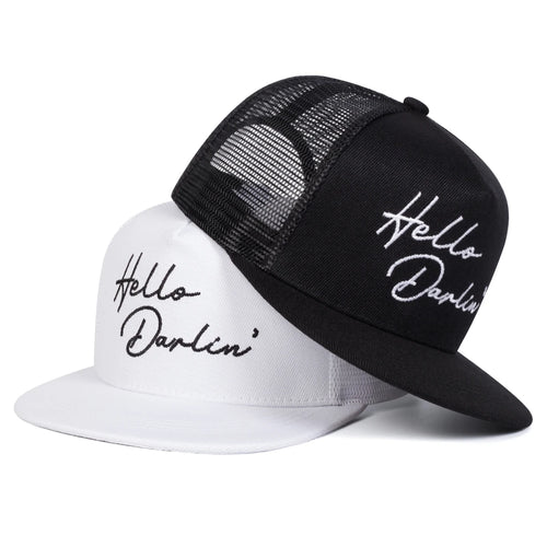 Unisex Hello Darlin Letter Embroidery Hip-hop Net Hats