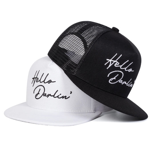 Unisex Hello Darlin Letter Embroidery Hip-hop Net Hats