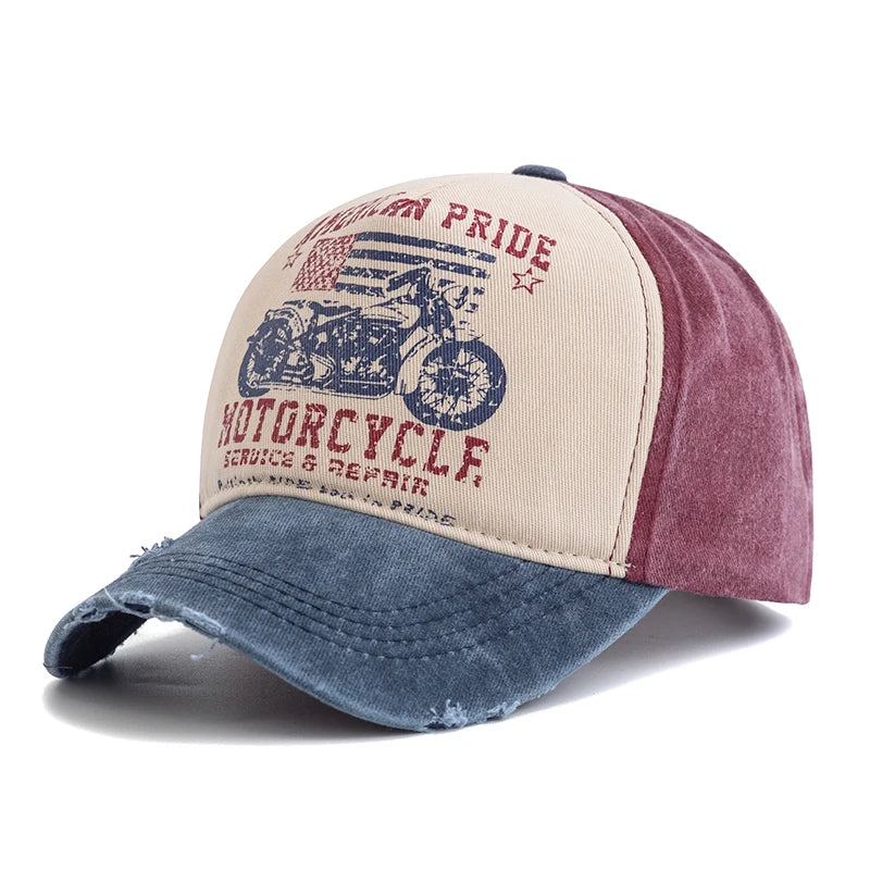 Motorcycle Print Hip Hop Snapback Cap