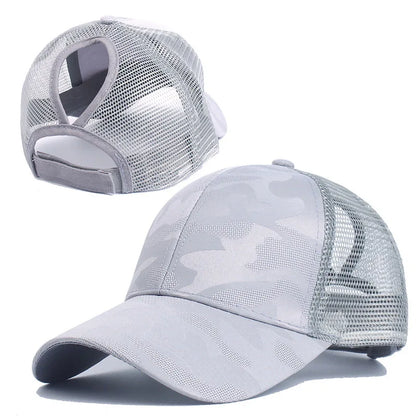 Camouflage Mesh Ponytail Baseball Cap