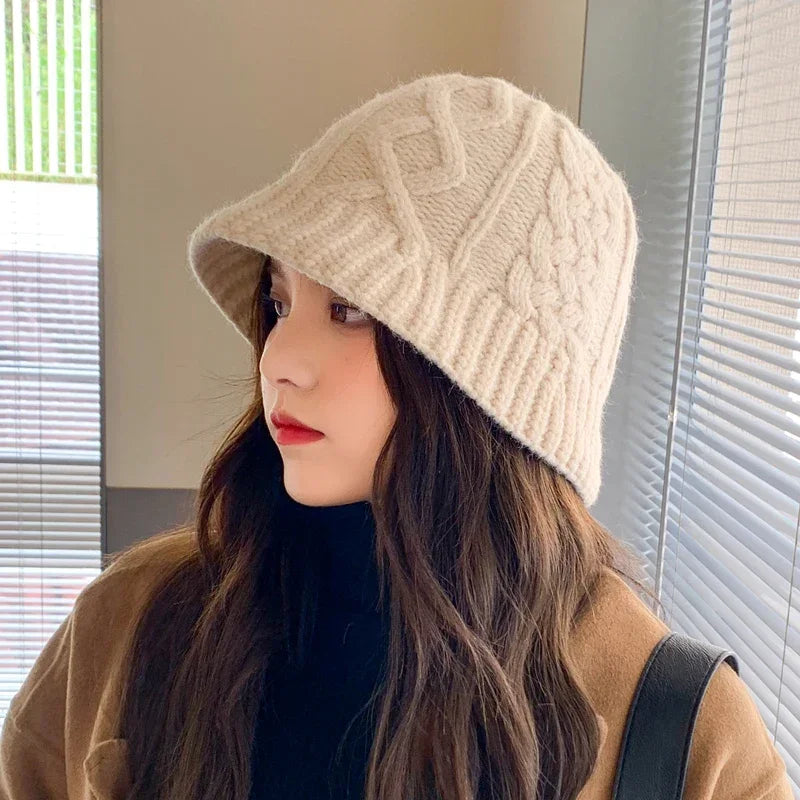 Women's Wool Blend Knitted Bucket Hat