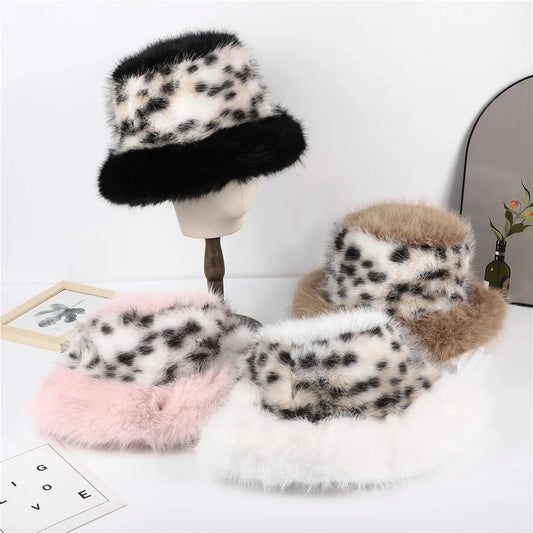 Women Fox Fur Winter Bucket Hat