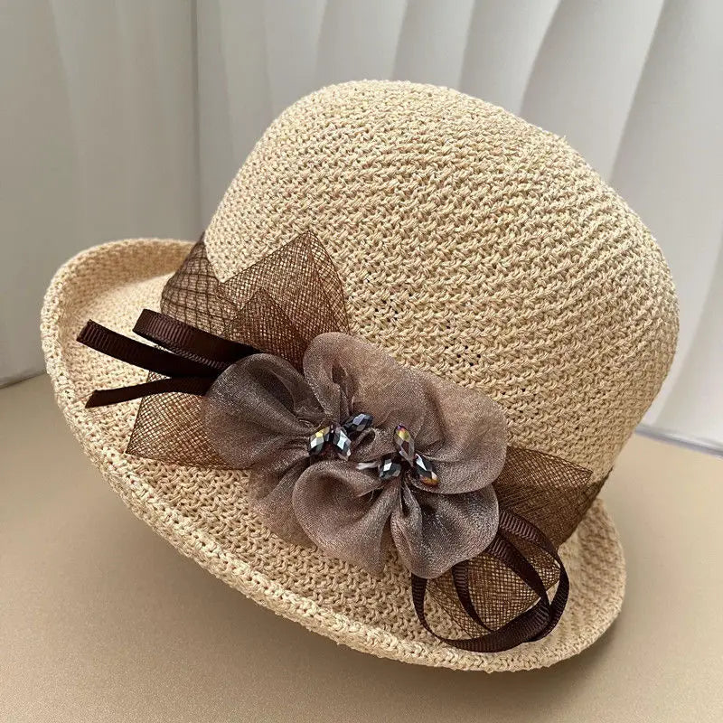 Women’s Round Top Curled Edge Sun Hat
