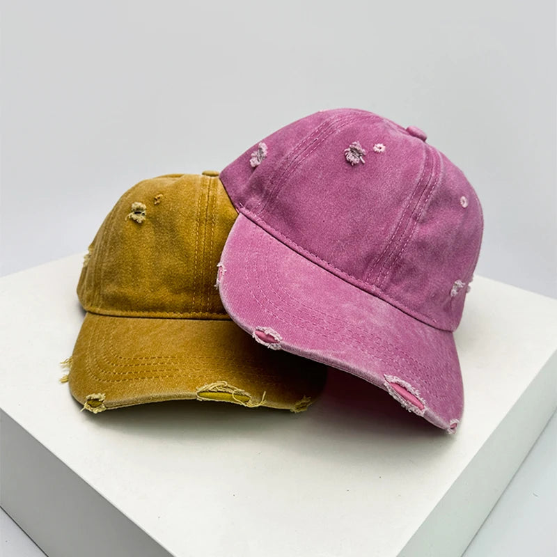 Broken Style Solid Vintage Baseball Cap