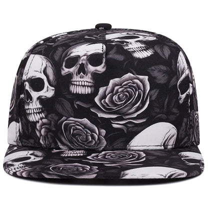 Skeleton Print Snapback Hat Unisex