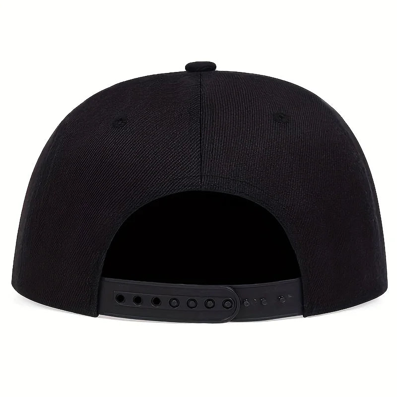 Flame Embroidery Adjustable Cotton Snapback Hat