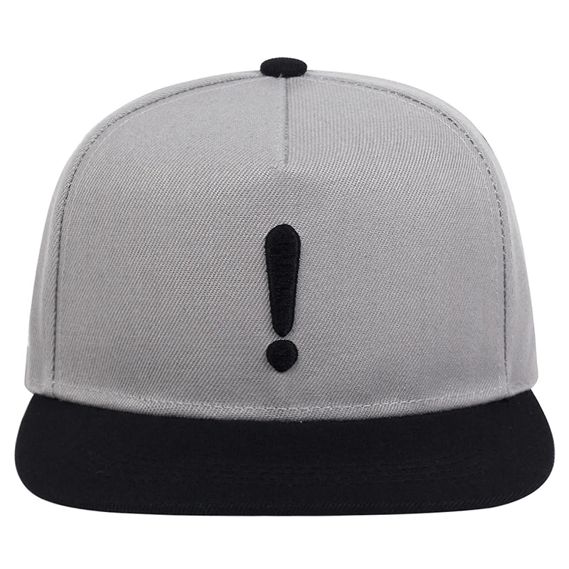 Unisex Exclamation Mark Embroidery Flat Brim Hip Hop Cap
