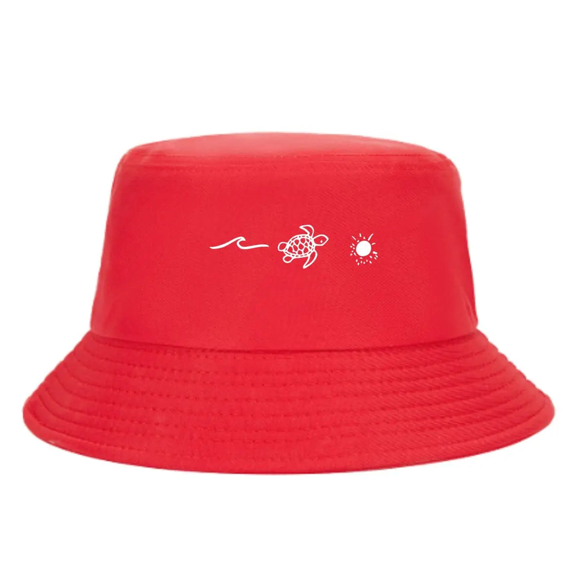 Wave Turtle Graphic Coastal Ocean Theme Bucket Hat