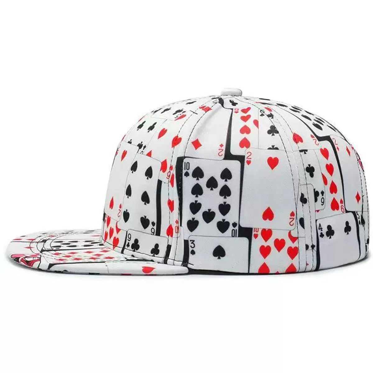 Poker Card Print Hip Hop Cap