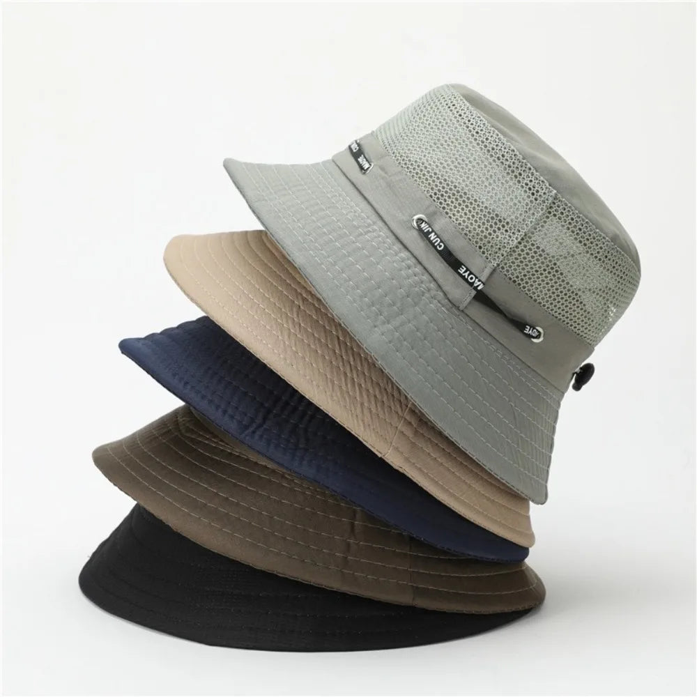 Men’s Breathable Wide Brim Sun Bucket Hat