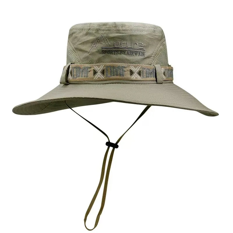 Outdoor UV Protection Wide Brim Bucket Hat Men