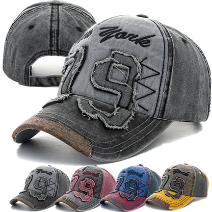Letter Embroidered Washed Cotton Adjustable Baseball Hat
