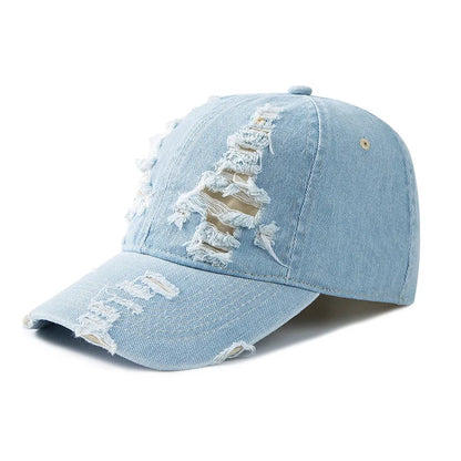 Washed Denim Baseball Cap Women Men