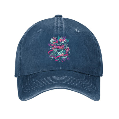 Deltarune Spamton Ralsei Floral Denim Baseball Cap