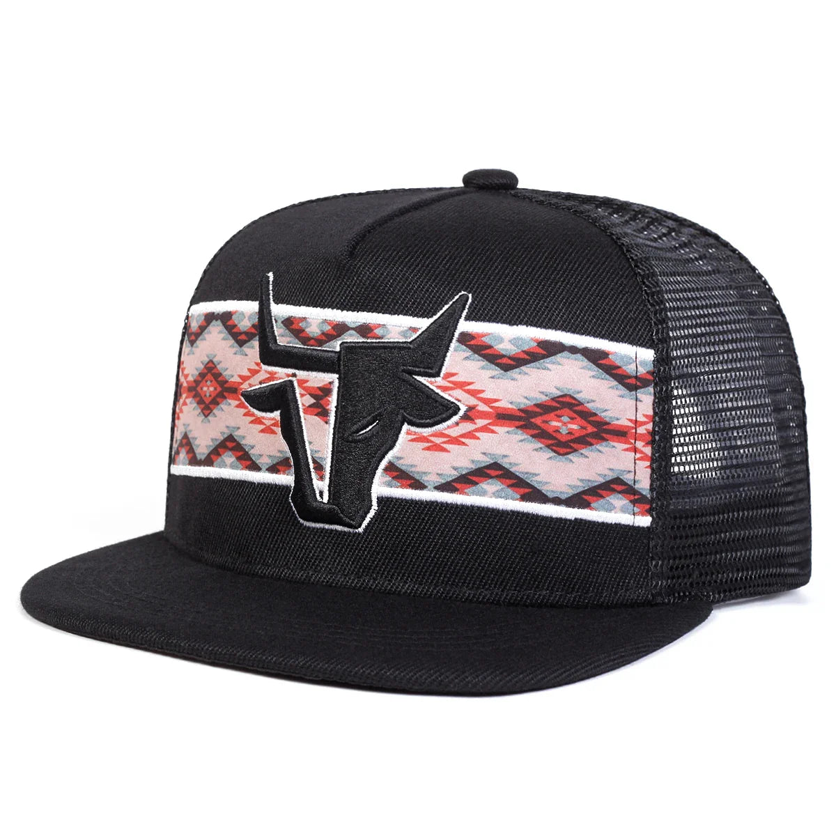 Unisex Head Embroidery Hip-hop Net Hats